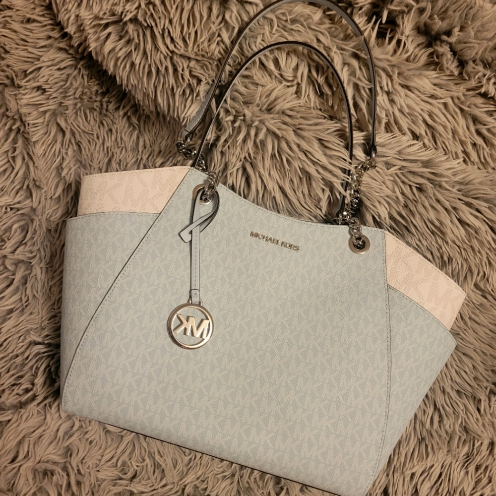 Michael Kors Jet Set Large Two-Tone signature logo shoulder bag